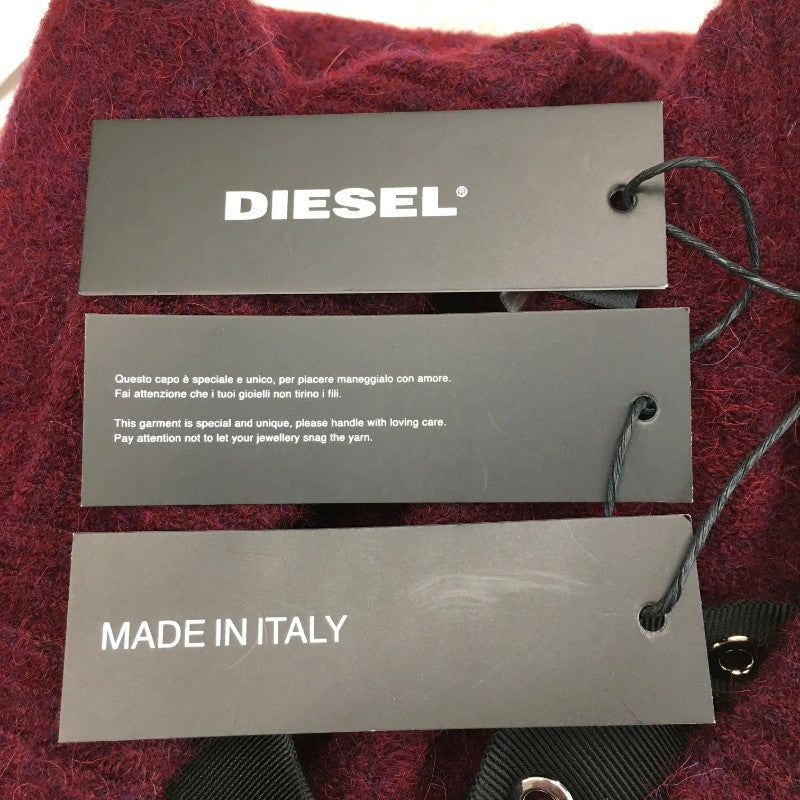 【14671】 新古品 DIESEL ディーゼル セーター サイズXXS ボルドー ニット ダメージ加工 アルパカ混 ゆるダボ オシャレ レディース