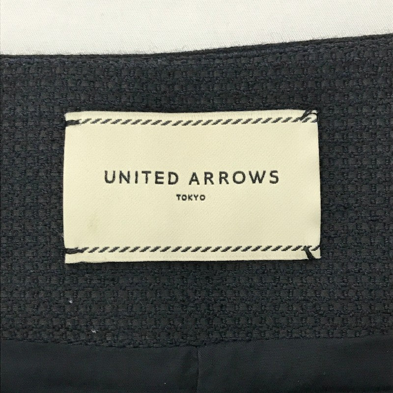 【14757】 UNITED ARROWS ユナイテッドアローズ ひざ丈スカート サイズ38 / 約M ブラック タイト スリット シンプル 無地 レディース