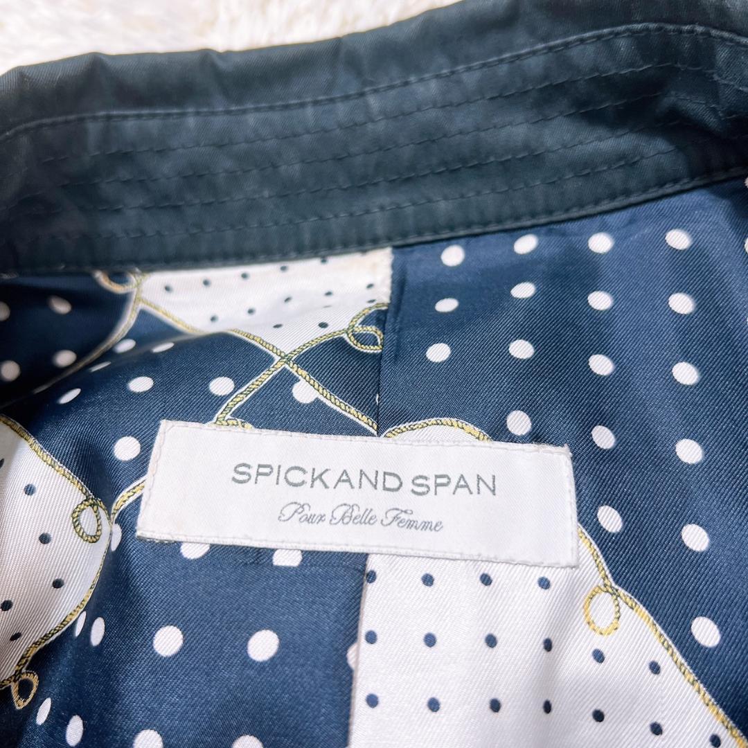 【14775】Spick & Span スピックアンドスパン アウター トレンチ コート ネイビー 紺 S 無地 おしゃれ きれいめ シンプル