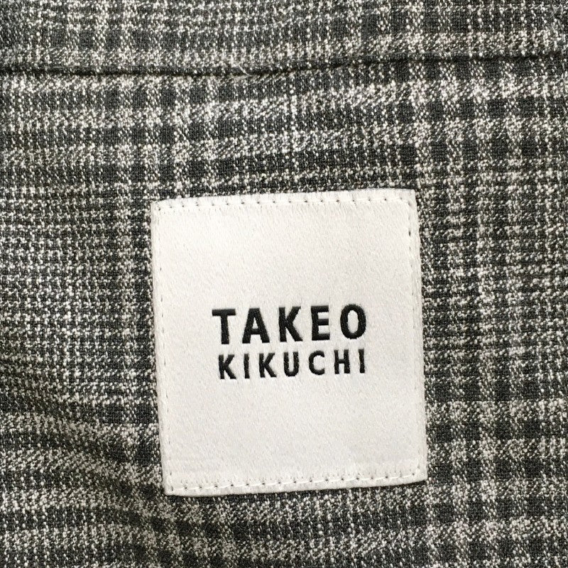 【14811】 新古品 TAKEO KIKUCHI タケオキクチ テーラードジャケット サイズ33 / 約M グレー チェック柄 化繊 防シワ メンズ 定価36000円