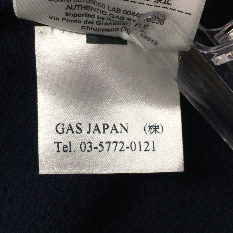 【14930】 新古品 GAS ガス パーカー フーディー サイズM ネイビー フルジップ ブランドロゴ シンプル カジュアル オシャレ メンズ
