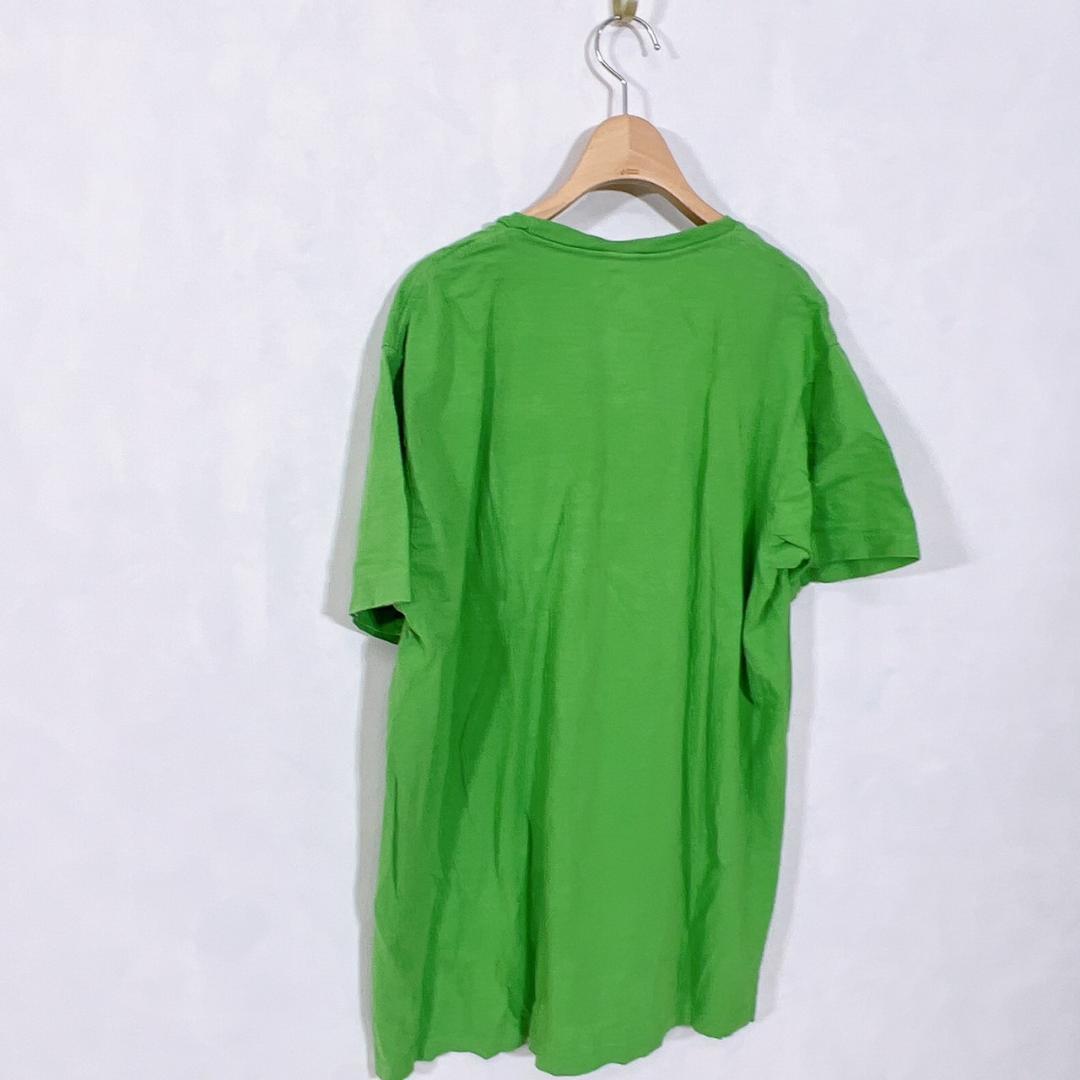 【14966】PEZ ペッツ Tシャツ プリント グリーン 緑 L 半袖 お菓子 シンプル カジュアル ラフ 楽ちん Uネック メンズ