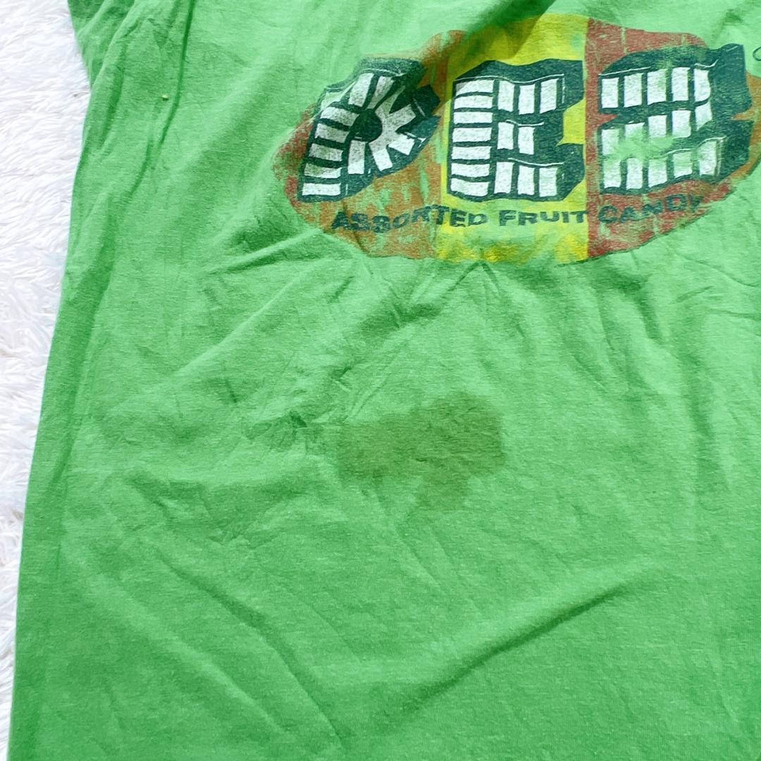 【14966】PEZ ペッツ Tシャツ プリント グリーン 緑 L 半袖 お菓子 シンプル カジュアル ラフ 楽ちん Uネック メンズ