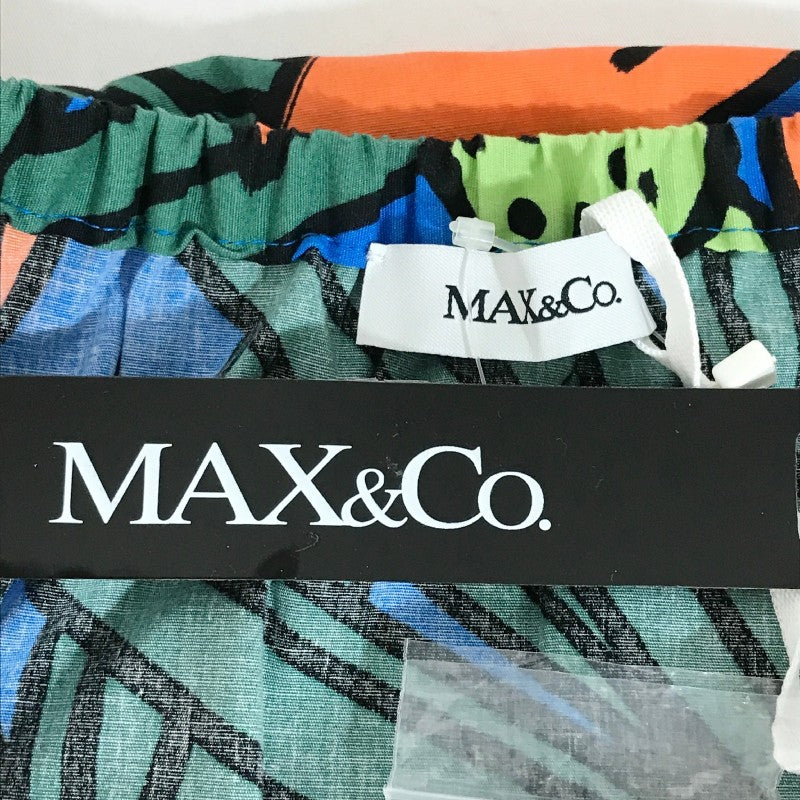 【15001】 新古品 MAX&Co. マックスアンドコー ノースリーブブラウス サイズ36 / 約S ブルー 総柄 レトロ リゾート トロピカル レディース