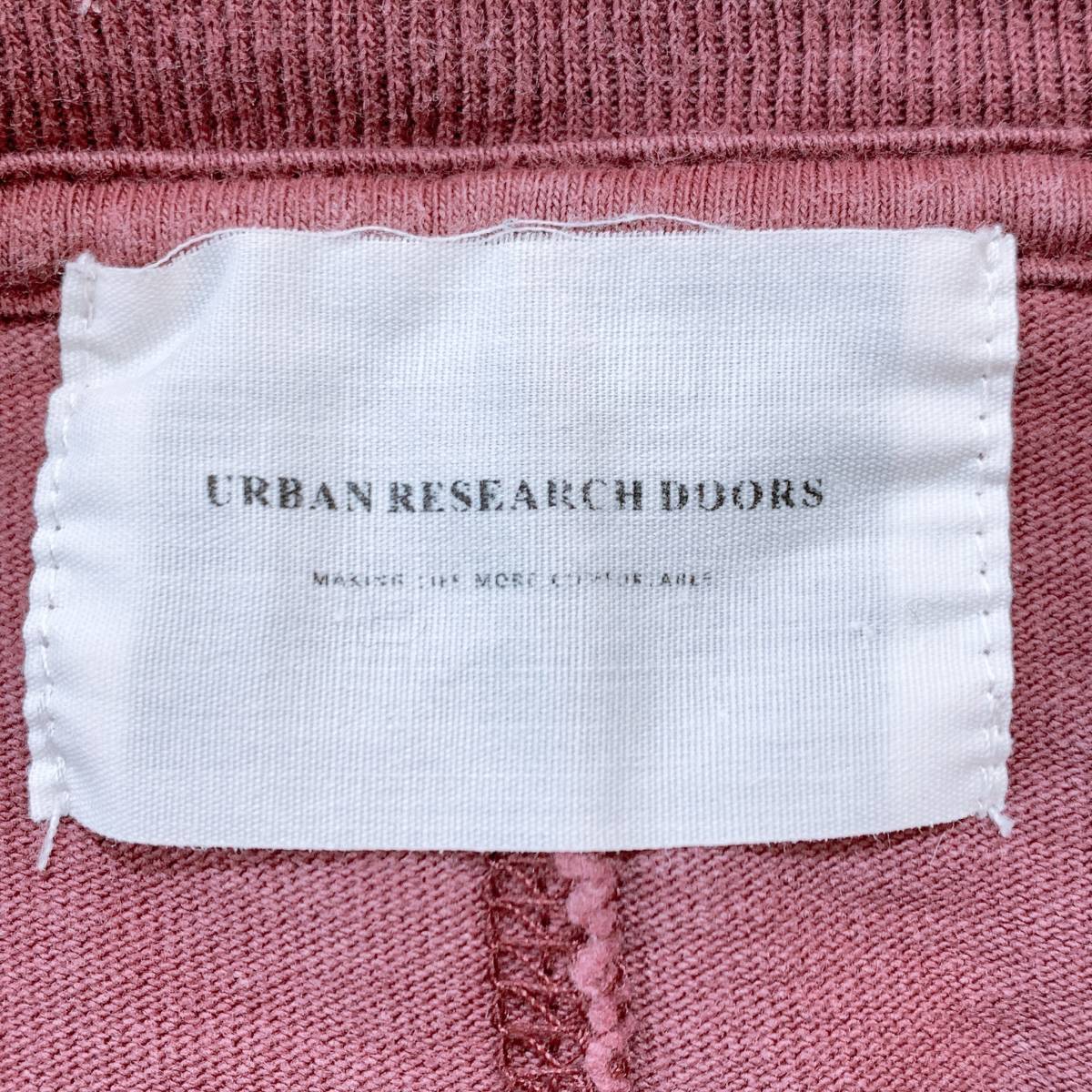 メンズL 40 URBAN RESEARCH DOORS 半袖Ｔシャツ ワインレッド シンプル カジュアル コットン100 アーバン リサーチ 【15019】