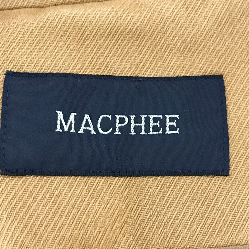 【15055】 MACPHEE マカフィー テーラードジャケット ブラウン サイズ約S相当 カジュアル 明るめ バックベルト ステッチ レディース