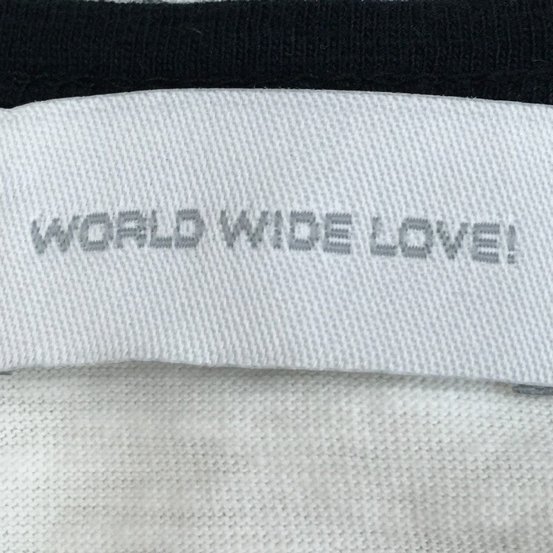 【15466】 新古品 WORLD WIDE LOVE ワールドワイドラブ 七分袖Tシャツ カットソー サイズ1 ホワイト サイズS相当 普段着 レディース