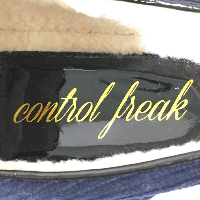 【15536】 CONTROL FREAK コントロールフリーク スニーカー 靴 サイズ23.0cm ネイビー ボア生地 暖かい シンプル カジュアル レディース