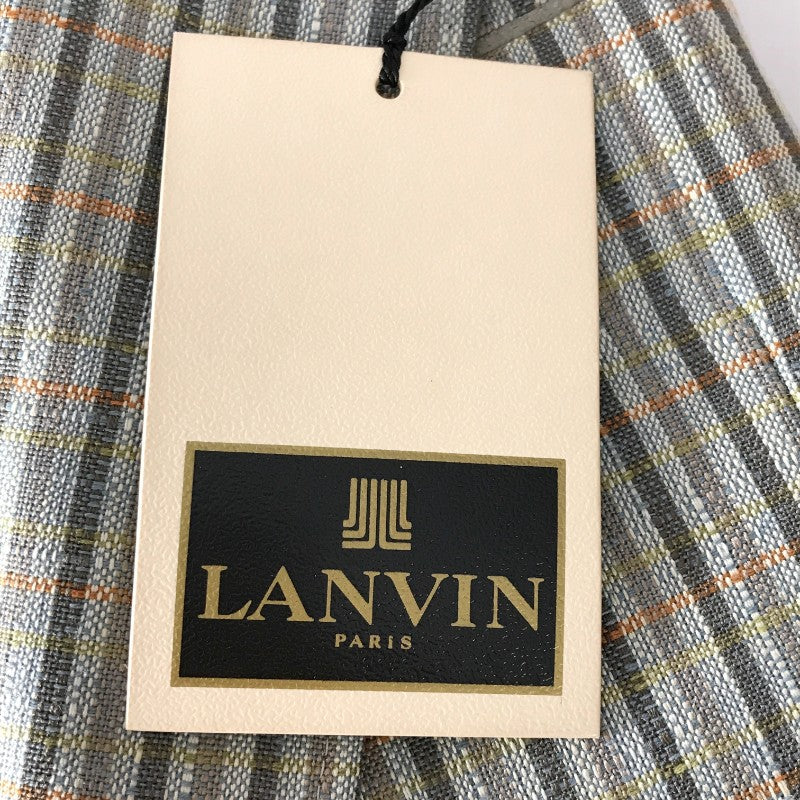 【15711】 新古品 LANVIN ランバン テーラードジャケット サイズS50(92-80-175) / 約S グレー ストライプ柄 カッコいい オシャレ メンズ