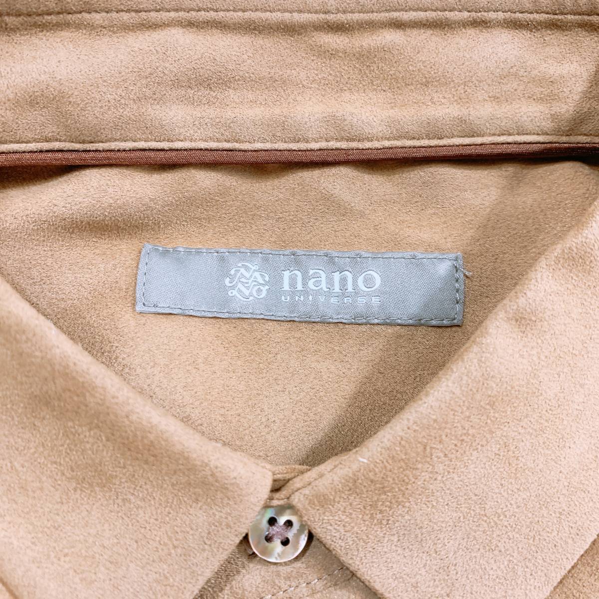 【15775】 未使用品 nano UNIVERSE ナノユニバース 長袖シャツ スウェード調 上品 高級感 ブランド S メンズ 男性