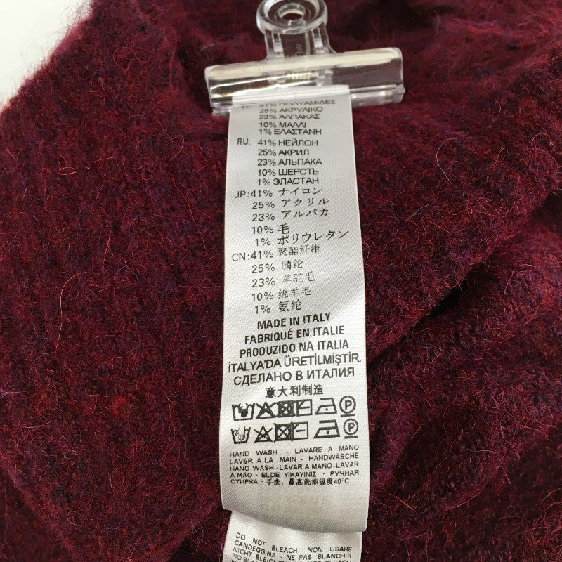 【15788】 新古品 DIESEL ディーゼル セーター サイズXXS ワインレッド ダメージ加工 グランジ ベルト チャーム メダル レディース