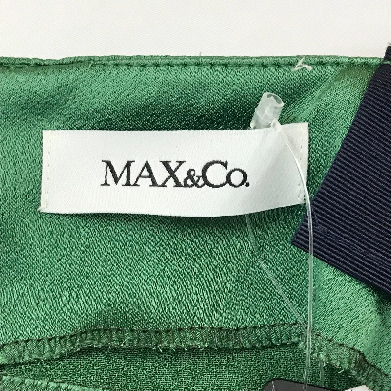 【15794】 新古品 MAX&Co. マックスアンドコー ロングワンピース サイズ40 / 約L グリーン ノースリーブ リボン オシャレ  レディース