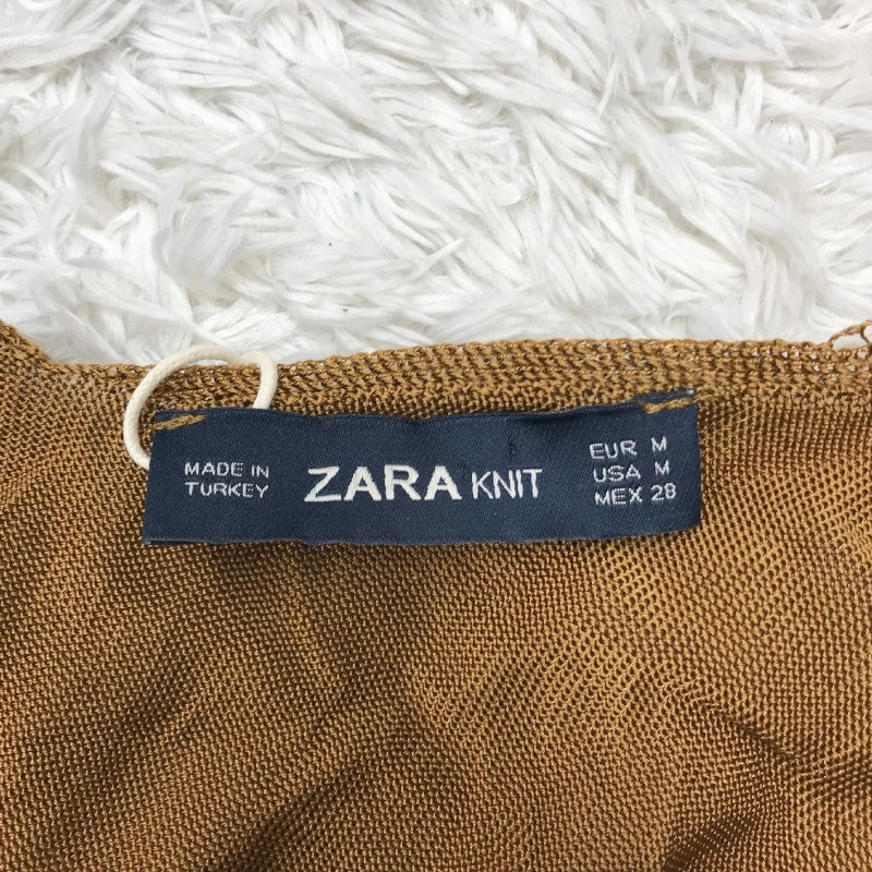 【15825】 新古品 ZARA ザラ ノースリーブシャツ サイズM ブラウン カジュアル 無地 シンプル おしゃれ かわいい レディース