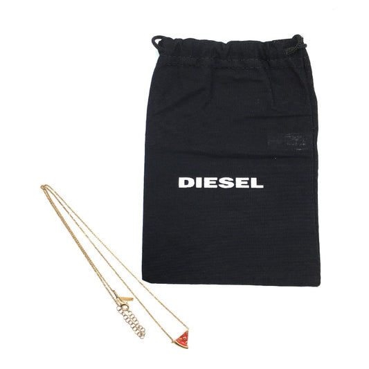 レディース DIESEL ファッション 小物 アクセサリー ネックレス レッド ゴールド ピザ 専用袋付き 可愛い ディーゼル 【15914】