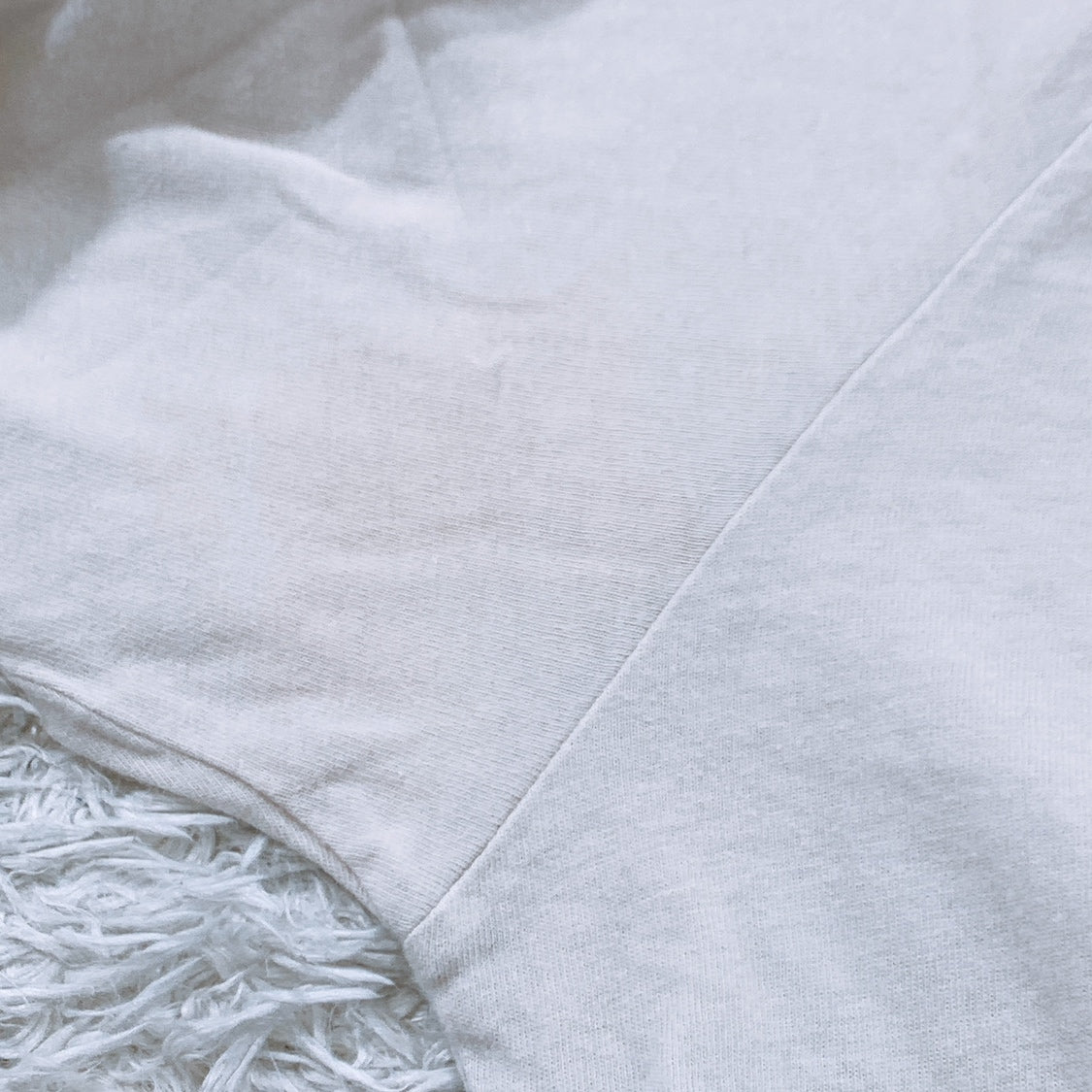 レディースM 2 quadro 長袖Tシャツ 無地 白 ホワイト Uネック コットン100 カジュアルTシャツ シンプル クアドロ 【15953】