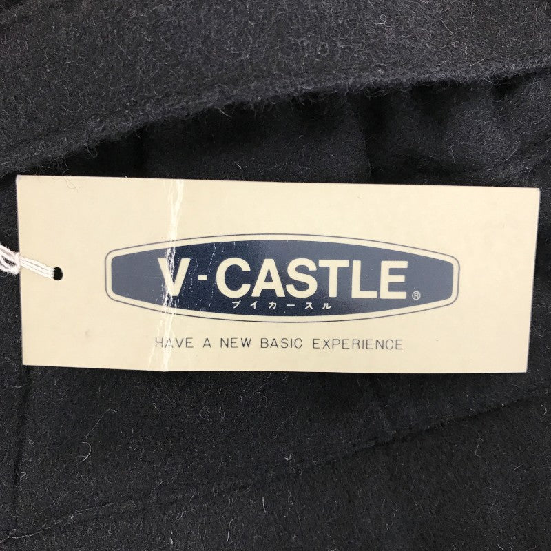 【16120】 新古品 V-CASTLE ヴィカースル ワイドパンツ サイズF ブラック カジュアル 無地 ウエストリボン ポケット付き レディース