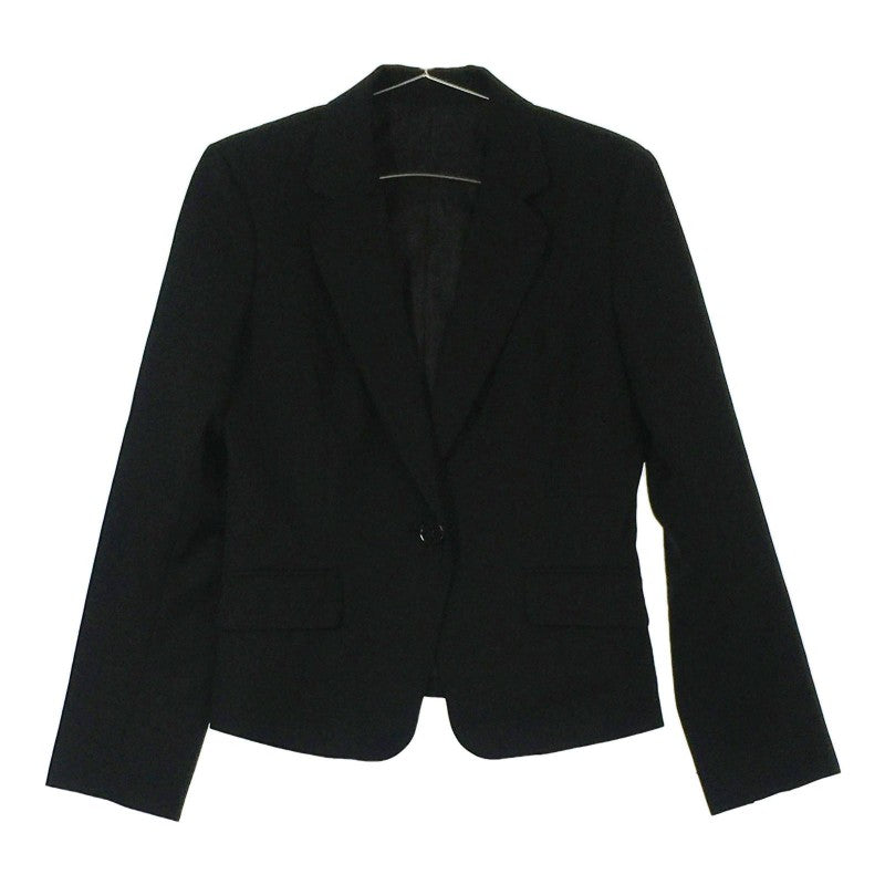 【16225】 テーラードジャケット スーツ 9号 ブラック 黒 無地 シンプル 長袖 ボタン ポケット 大人っぽい 仕事