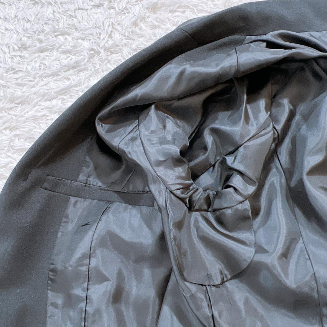 【16225】 テーラードジャケット スーツ 9号 ブラック 黒 無地 シンプル 長袖 ボタン ポケット 大人っぽい 仕事