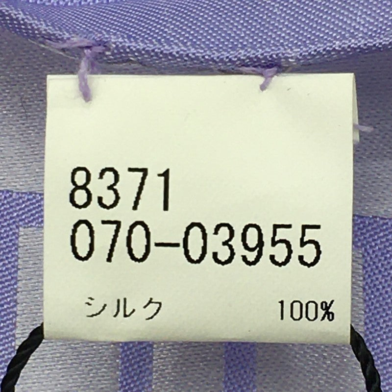 【16348】 新古品 TAKEO KIKUCHI タケオキクチ ハンカチ サイズ00 ライトパープル ストライプ リバーシブル フォーマル メンズ 定価4700円