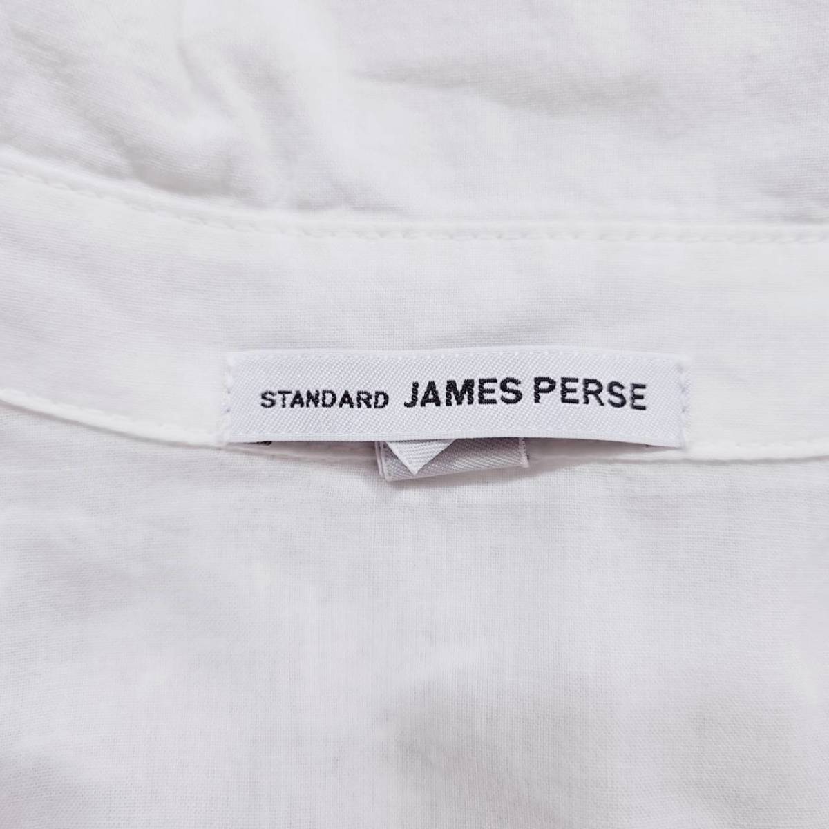 レディース 0 S SS XS JAMES PERSE シャツ ホワイト 襟付き ジャストサイズ Vネック 訳あり品 ボタン 無地 ジェームス パース 【16464】