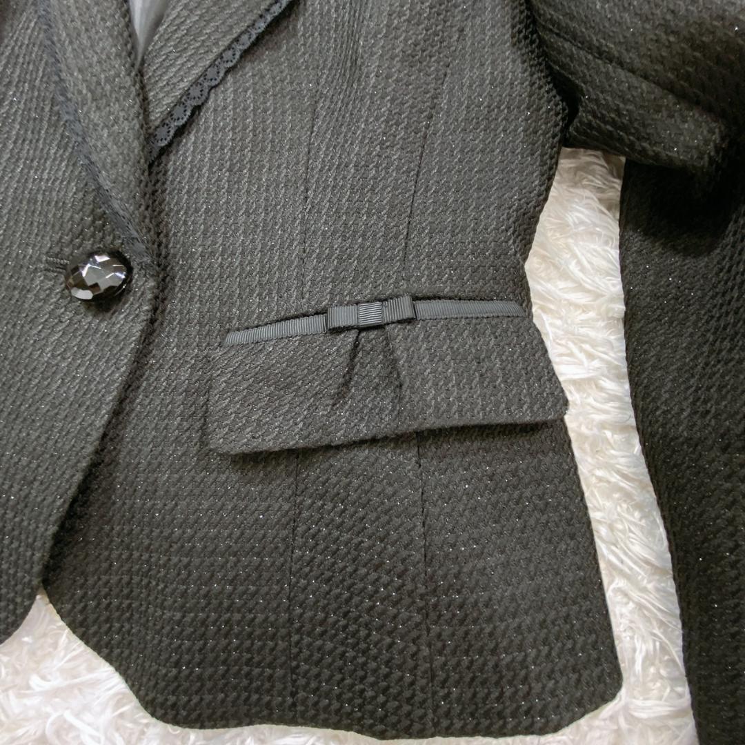【16511】ジャケット 7号 黒 ブラック シングルボタン フォーマル リボン オケージョン シンプル きれいめ