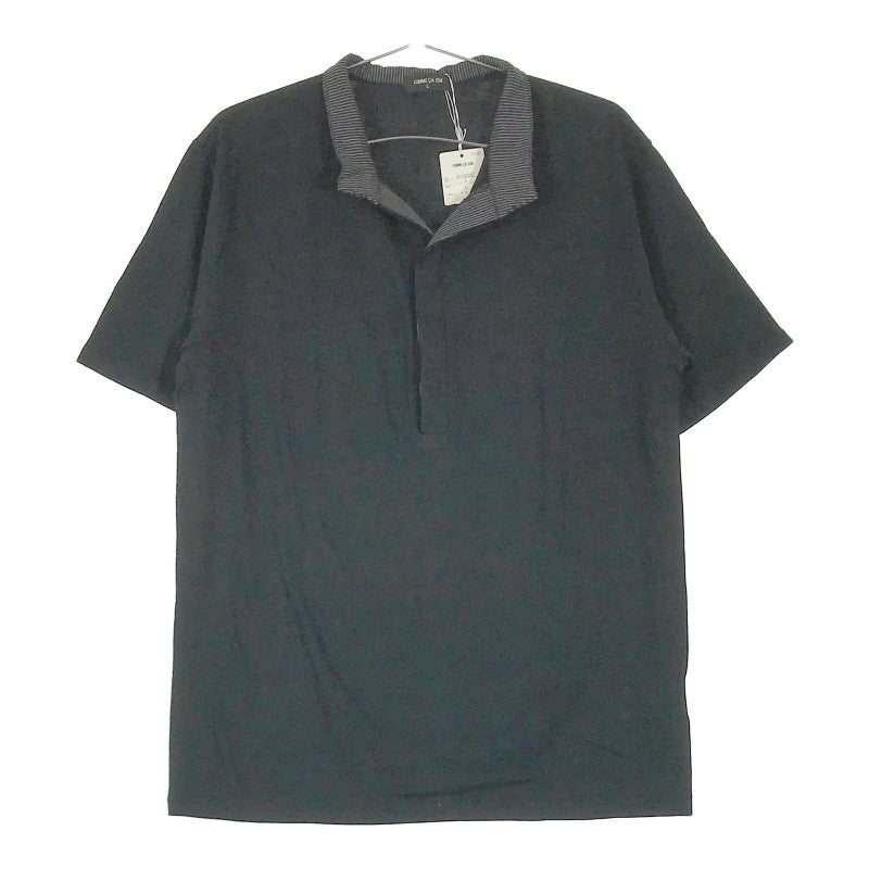 【16605】 新古品 COMME CA ISM コムサイズム ポロシャツ カットソー サイズL ブラック シンプル カジュアル 無地 かっこいい メンズ