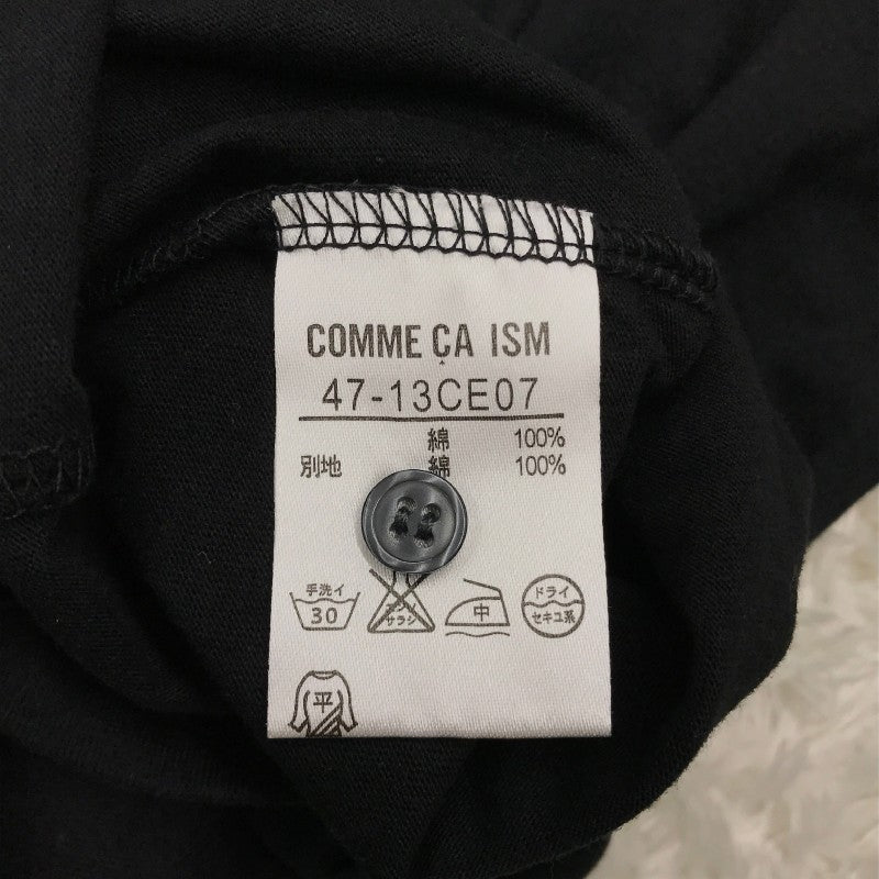 【16605】 新古品 COMME CA ISM コムサイズム ポロシャツ カットソー サイズL ブラック シンプル カジュアル 無地 かっこいい メンズ