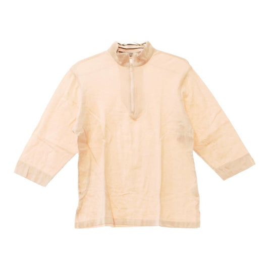 【16620】 giulia rosetta ポロシャツ ハイネック Tシャツ 7分袖 ゴルフウェア ピンク L 薄手 涼やか