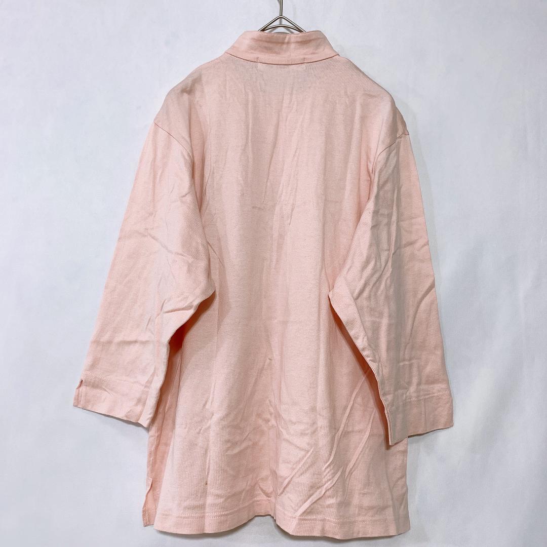【16620】 giulia rosetta ポロシャツ ハイネック Tシャツ 7分袖 ゴルフウェア ピンク L 薄手 涼やか