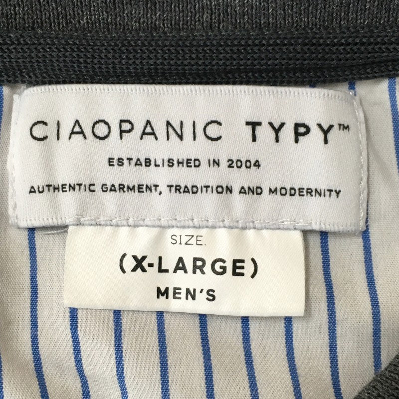 【16623】 CIAOPANIC TYPY チャオパニックティピー ポロシャツ カットソー サイズXL グレー 刺繍 シンプル デイリー 大きいサイズ メンズ