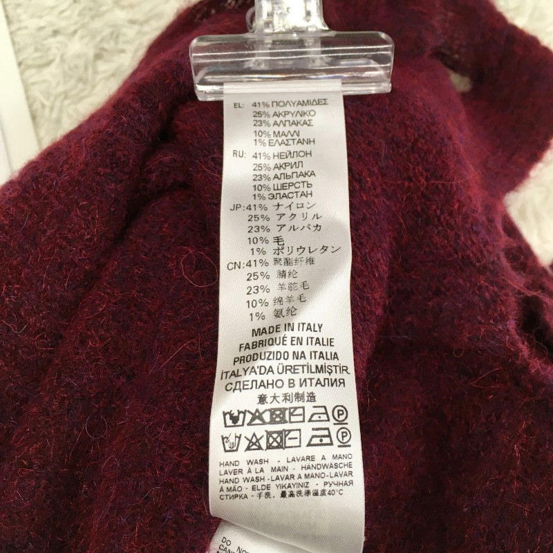 【16648】 新古品 DIESEL ディーゼル セーター サイズXXS ボルドー ニット ダメージ加工 アルパカ混 ゆるダボ オシャレ レディース
