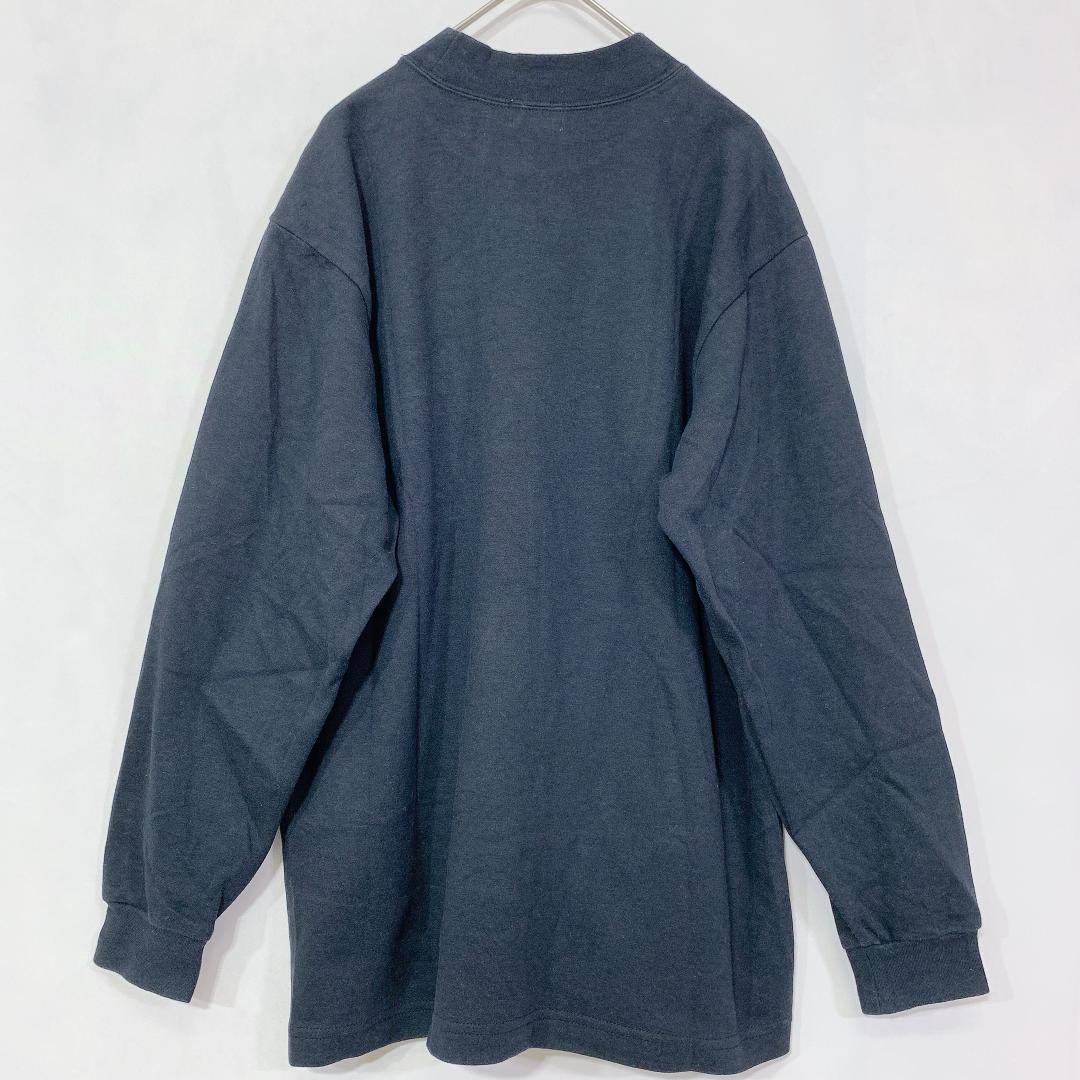 【16668】 good-i グッドアイ 長袖 モックネック Tシャツ ロンT ソリッドカラー ブラック 黒 M ワイド オーバーサイズ