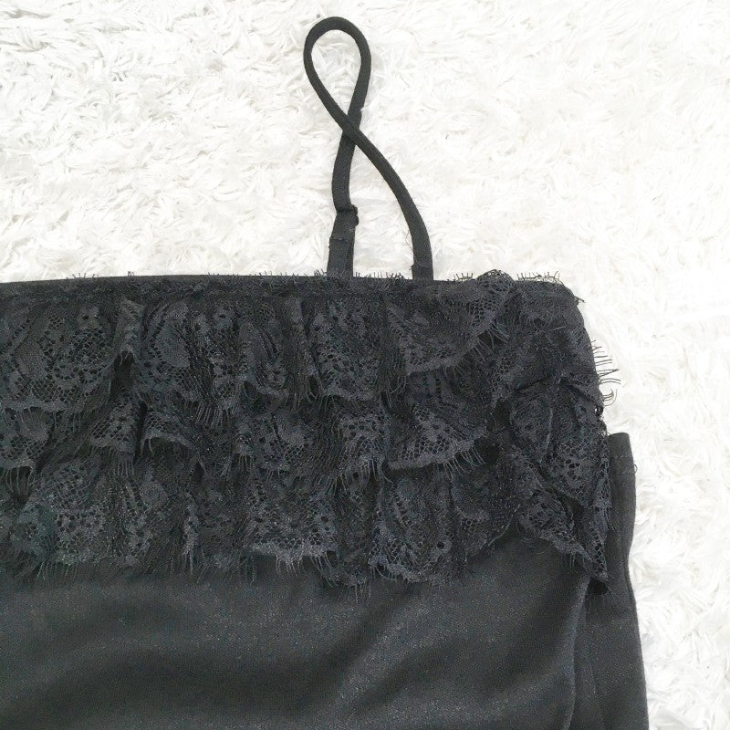 【16812】 VICKY couture ビッキークチュール キャミソール サイズ2 / 約M ブラック レース 肩紐 胸元ゴム オシャレ シンプル レディース