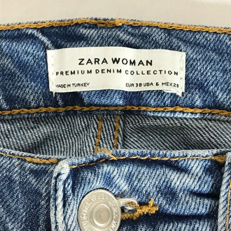 【16813】 ZARA WOMAN ザラウーマン デニム ジーンズ ジーパン サイズUSA 6 / 約M ブルー カジュアル ダメージ加工 おしゃれ レディース