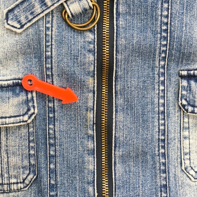 【16872】 ne.ce.sa デニムジャケット Gジャン サイズM ブルー ジップアップ カジュアル ヴィンテージ感 羽織り アウター レディース