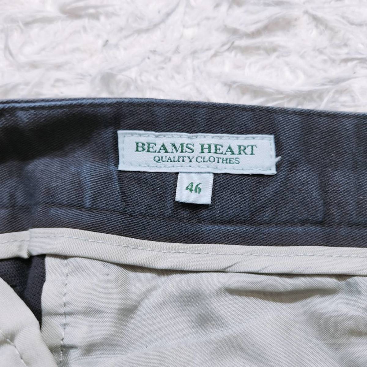 メンズ 46 M BEAMS HEART パンツ ズボン ブラック カジュアル 無地 オシャレ カッコいい スキニー コットン ビームスハート 【16874】