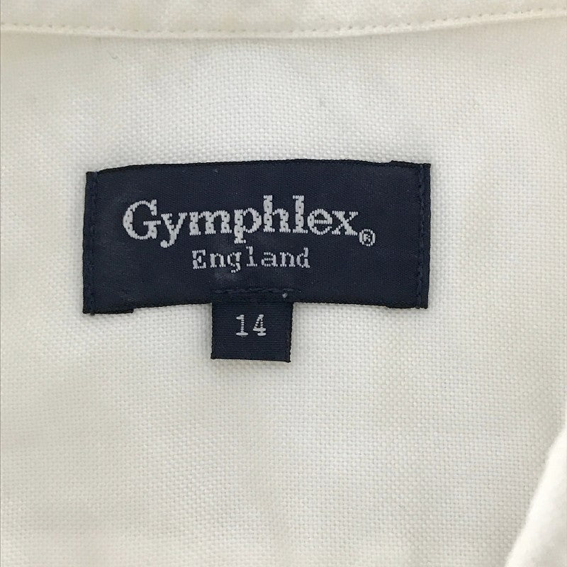 【16896】 GYMPHLEX ジムフレックス 半袖シャツ サイズ14 / 約XL(LL) ホワイト ロゴマーク シンプル オシャレ フォーマル レディース