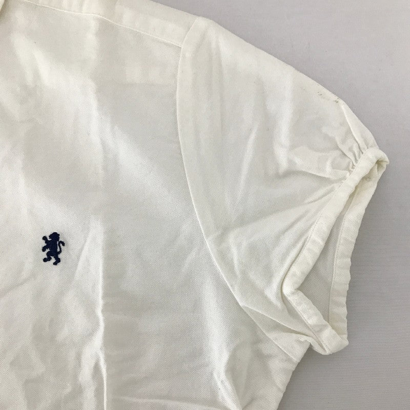 【16896】 GYMPHLEX ジムフレックス 半袖シャツ サイズ14 / 約XL(LL) ホワイト ロゴマーク シンプル オシャレ フォーマル レディース
