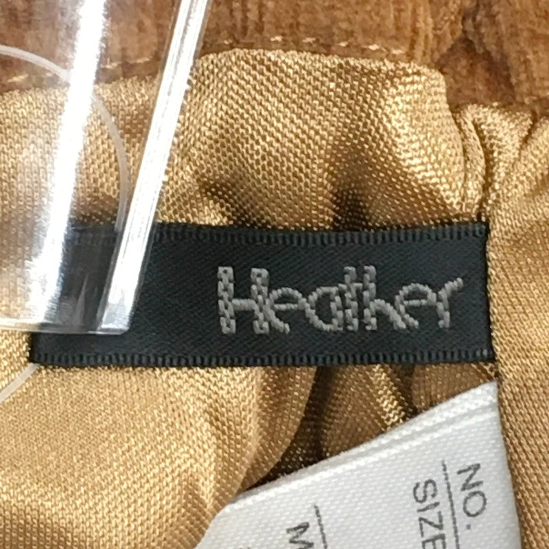 【16938】 Heather ヘザー ミニスカート サイズF ブラウン フレアスカート カジュアル 無地 シンプル コーデュロイ レディース