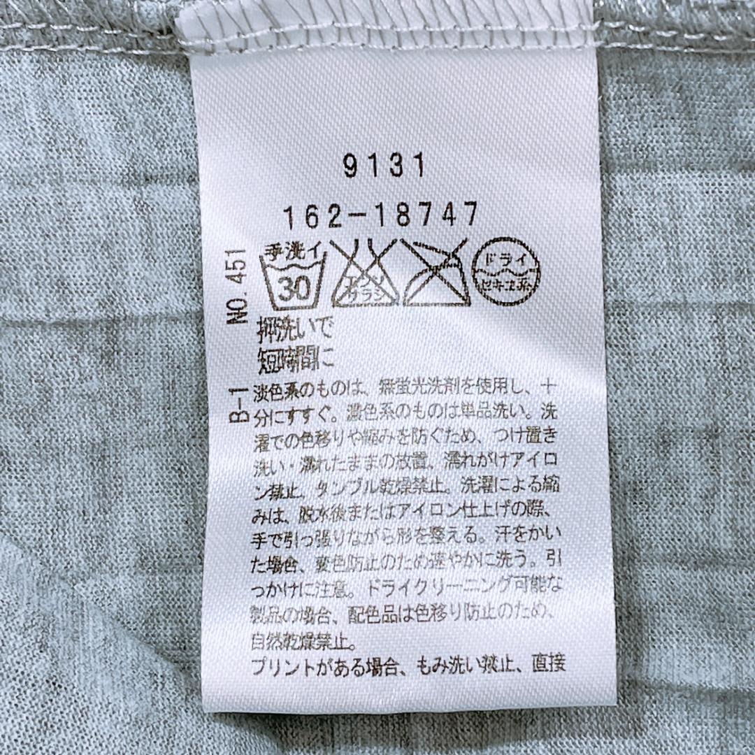 【16966】美品 OZOC トップス 38 Mサイズ相当 グレー 良品 オゾック Tシャツ ノースリーブ ヒラヒラ プリーツ レディース おしゃれ