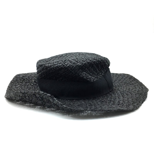 【17045】 新古品 DRESKIP ドレスキップ ハット 帽子 サイズ00 ブラック 麦わら 可愛い リボン ストローハット レディース 定価2390円