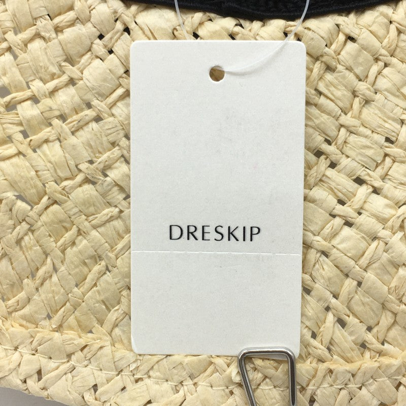 【17126】 新古品 DRESKIP ドレスキップ 帽子 サイズ00 ベージュ ペーパーハット 可愛い リボン 通気性 天然素材 レディース 定価2390円