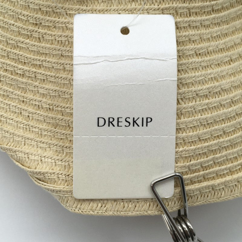 【17128】 新古品 DRESKIP ドレスキップ 帽子 サイズ00 ベージュ ペーパーハット 可愛い リボン 通気性 天然素材 レディース 定価2390円