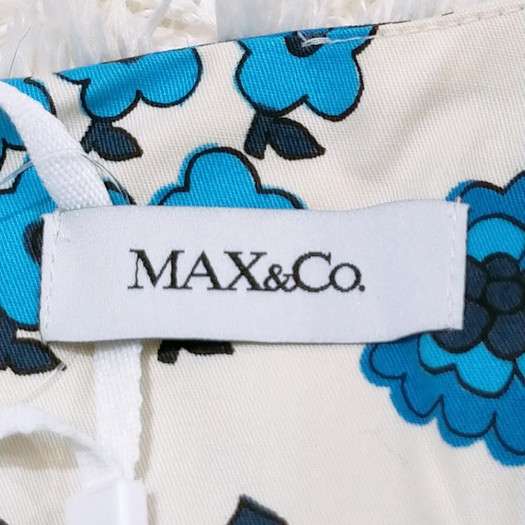 【17292】 MAX&Co マックス アンド コー ワンピース 40 ブルー 青 花柄 シンプル おしゃれ きれいめ オケージョン