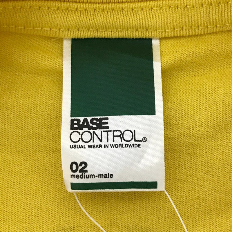 【17339】 新古品 BASE CONTROL ベースコントロール 半袖Tシャツ カットソー サイズ02(M) イエロー ブランドロゴ メンズ 定価3500円