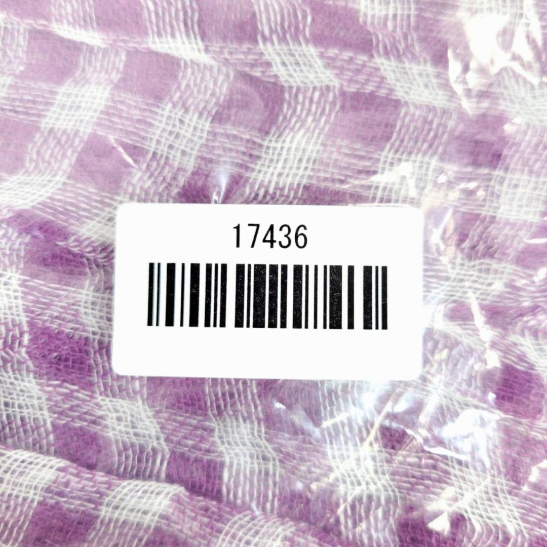 【17436】 INDUSTRIAL DESIGN インダストリアルデザイン マフラー ショール 白 紫 ホワイト パープル 小物 アクセサリー