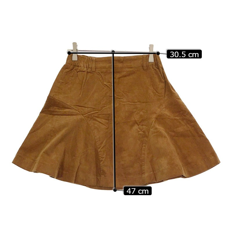 【17634】 Heather ヘザー ミニスカート サイズF ブラウン フレアスカート ジップアップ シンプル 無地 おしゃれ かわいい レディース