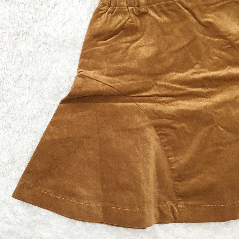 【17660】 Heather ヘザー ミニスカート サイズF ブラウン 無地 プレーン オシャレ かわいい ベルトループ ファスナー レディース