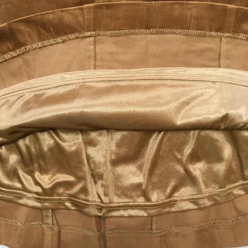 【17693】 Heather ヘザー ミニスカート サイズF ブラウン シンプル リングファスナー ウエストゴム コーデュロイ生地 レディース