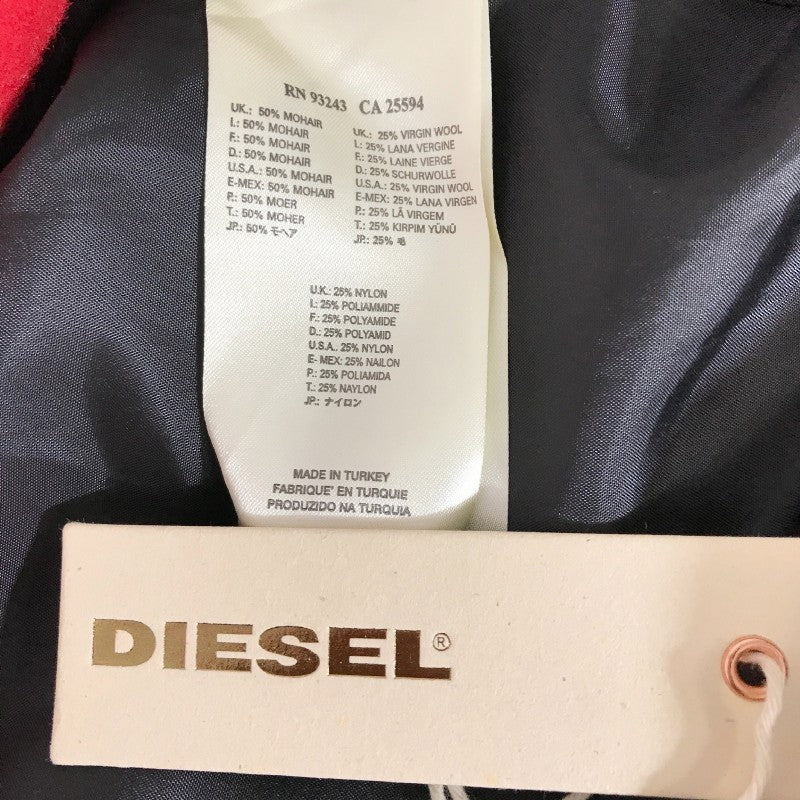 【17758】 新古品 DIESEL ディーゼル コート サイズXS(SS) レッド 前ボタン ベルト付き オシャレ 暖かい 羽織りやすい レディース